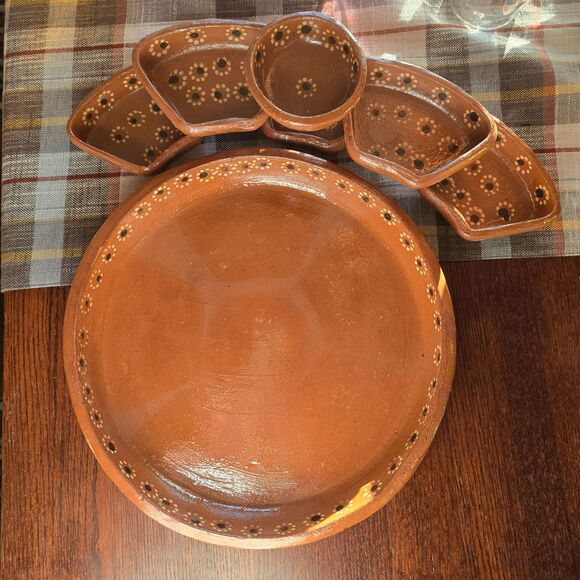 Handmade Talavera Ceramic Divided Serving Plaat - Picture 3 of 4